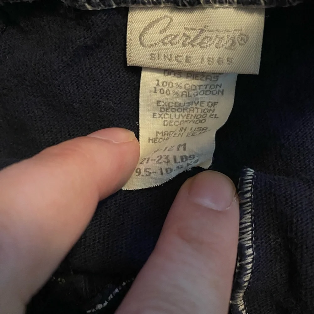Carter's Black Overalls Nautical Embroidery